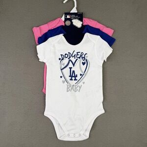 Los Angeles Dodgers Pajamas Girls 18-24 Months MLB Baseball 3 Piece Outerstuff